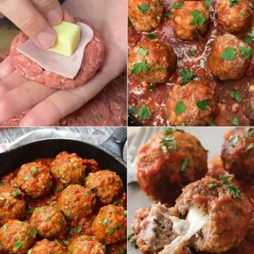 Cheesy Stuffed Meatballs Recipe