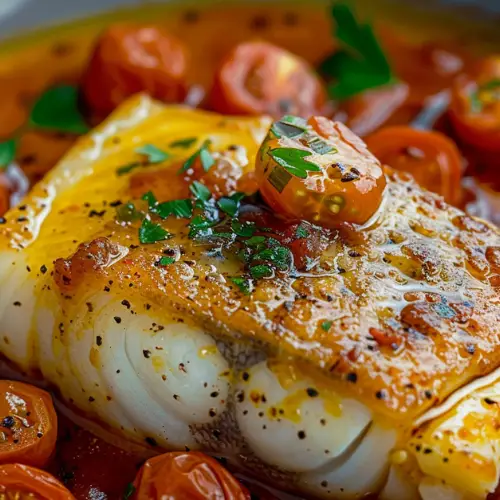Lemon-Butter Cod with Tomato Sauce -receipster.com