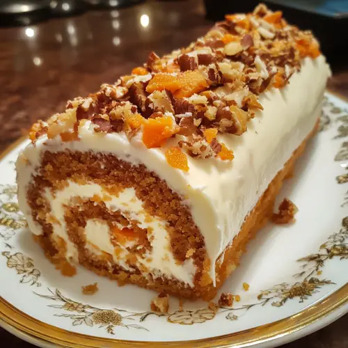 Carrot Cake Roll with Cream Cheese-receipster.com