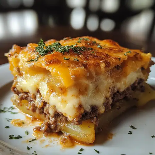 Hamburger Potato Cheese Casserole-receipster.com