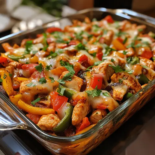 Fajita Chicken Casserole-receipster.com