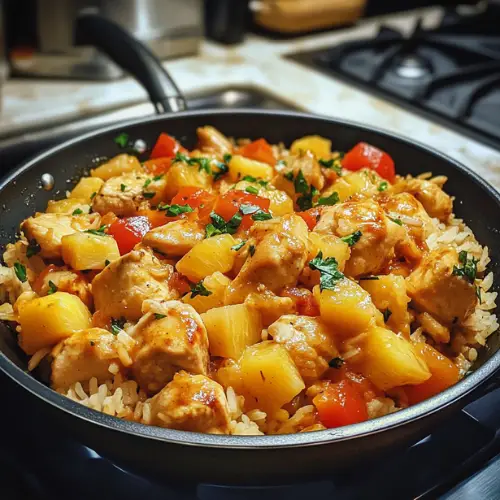 pineapple chicken and rice -receipster.com