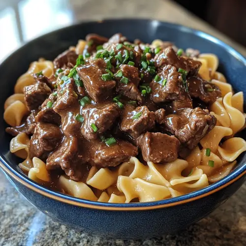 Crockpot beef tips & noodles!-receipster.com