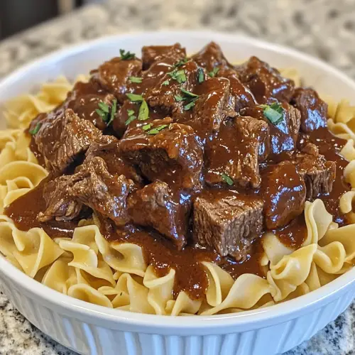 Crockpot beef tips & noodles! -receipster.com