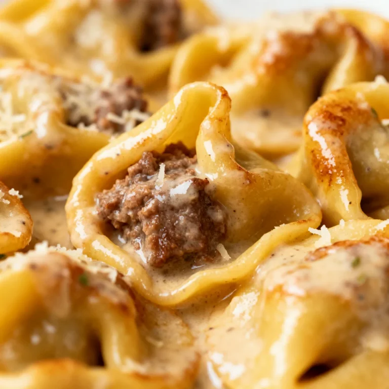 Indulge in Irresistible Beef & Parmesan Tortellini with Creamy Sauce