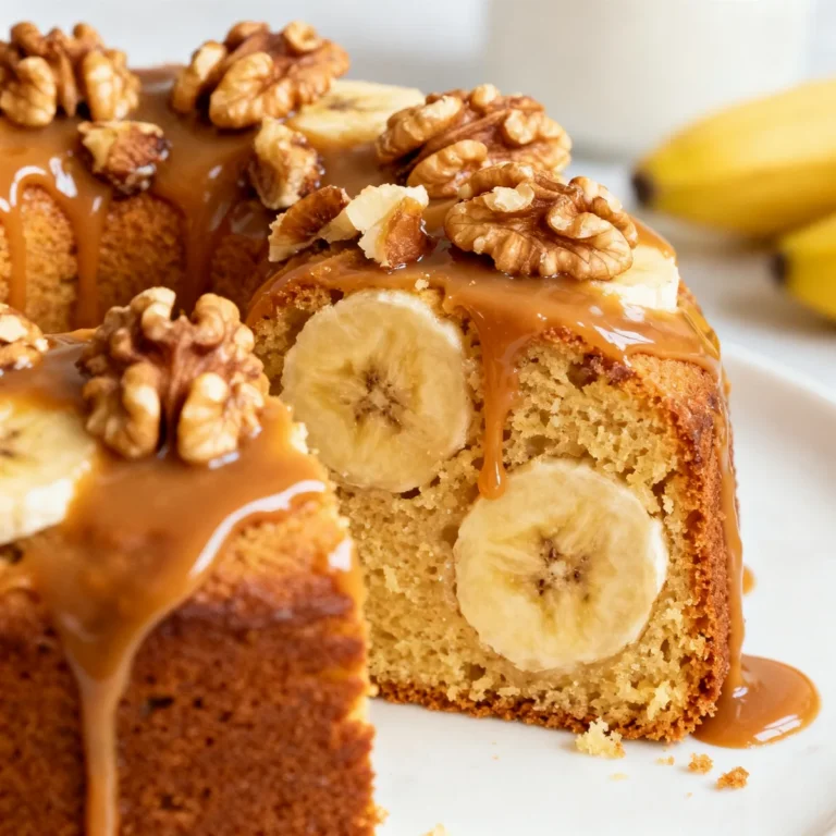 Indulge in the Best Luscious Walnut Banana Caramel Cake Recipe