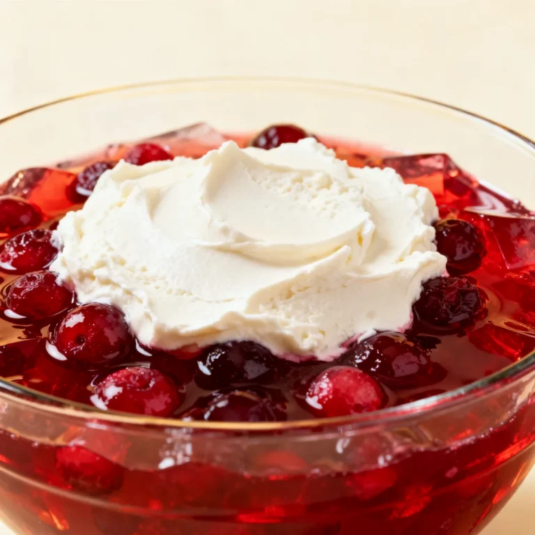 Delicious Cranberry Jello Salad with Cream Cheese Topping Recipe