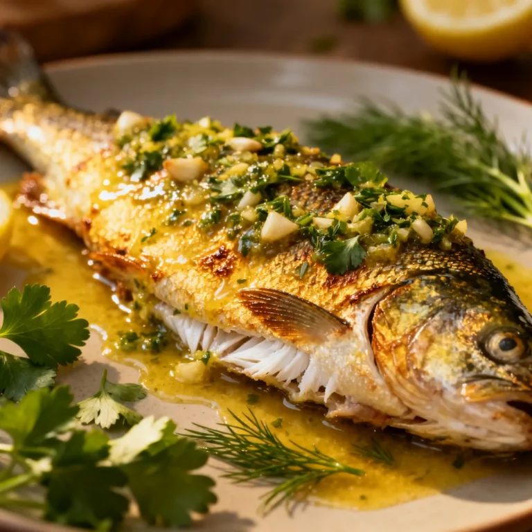 Delightful Trout with Zesty Garlic Lemon Butter Herb Sauce