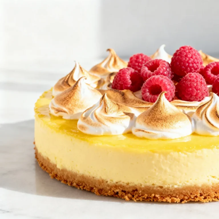 Indulge in a Heavenly Lemon Raspberry Meringue Cheesecake Delight