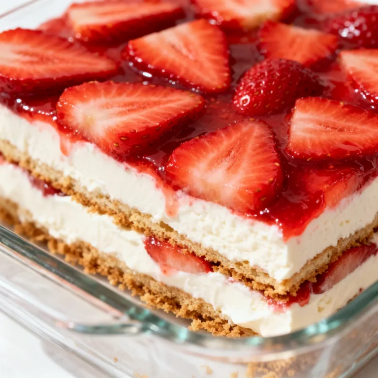 Irresistible No-Bake Strawberry Cheesecake Lasagna Perfect for Summer Desserts