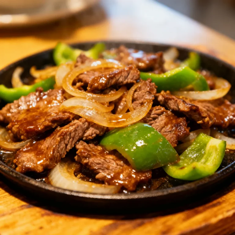 Deliciously Easy Sizzling Chinese Pepper Steak with Onions Recipe