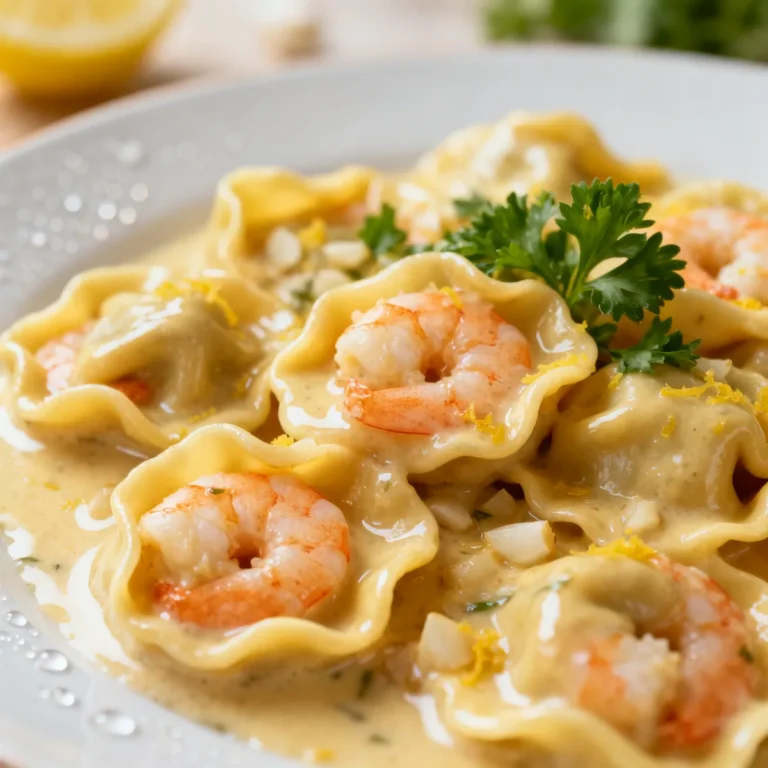 Delicious Shrimp Tortellini in Lemon Garlic Cream Sauce Recipe