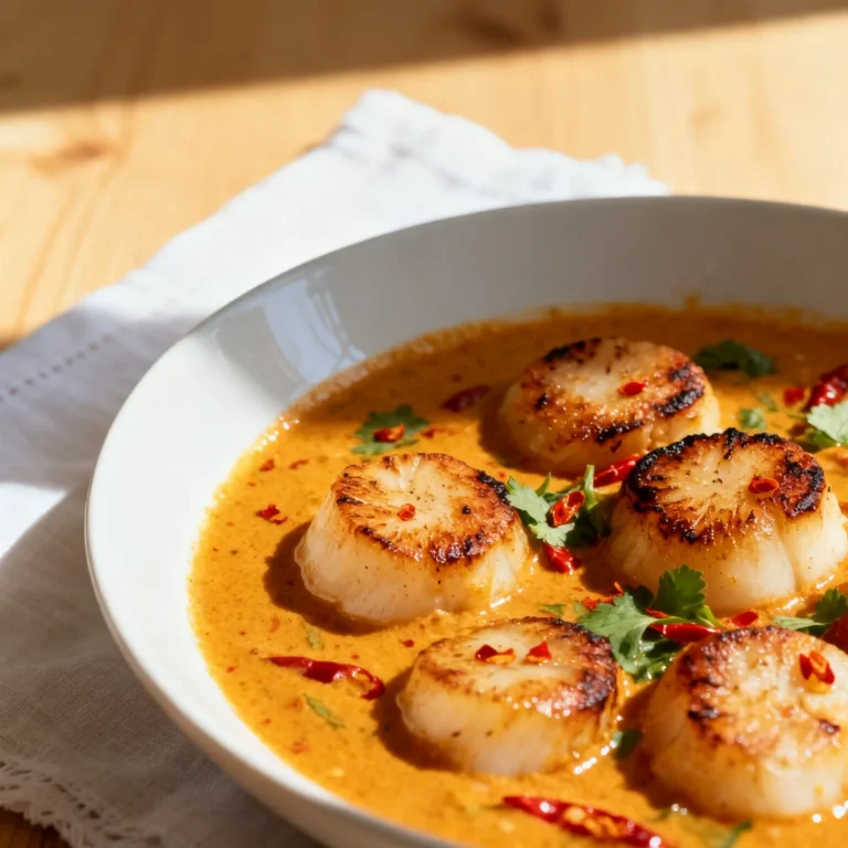 Indulge in Spicy Coconut Curry Scallops Tonight!