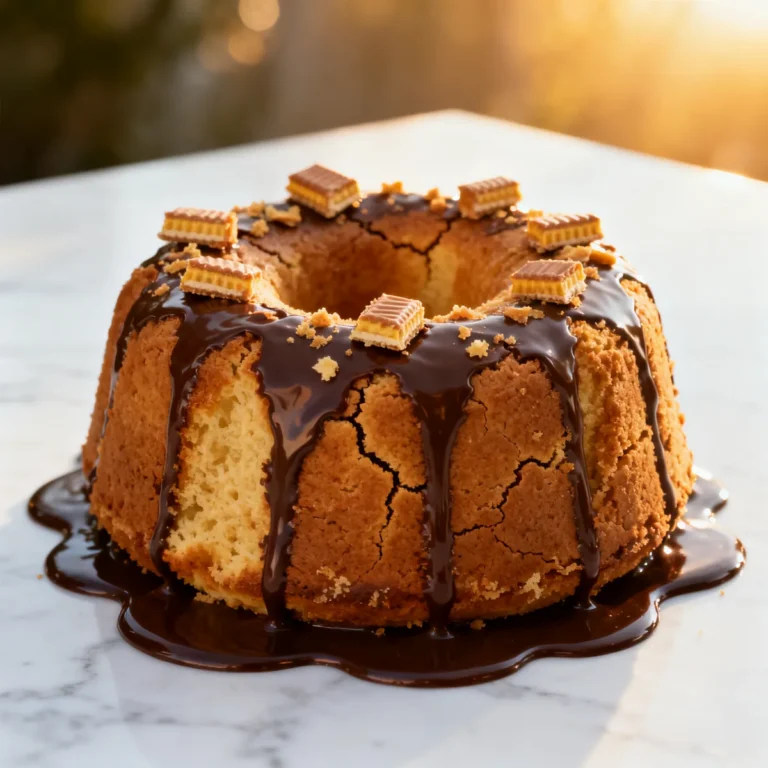 Decadent Butterfinger Bundt Cake with Luscious Chocolate Drizzle
