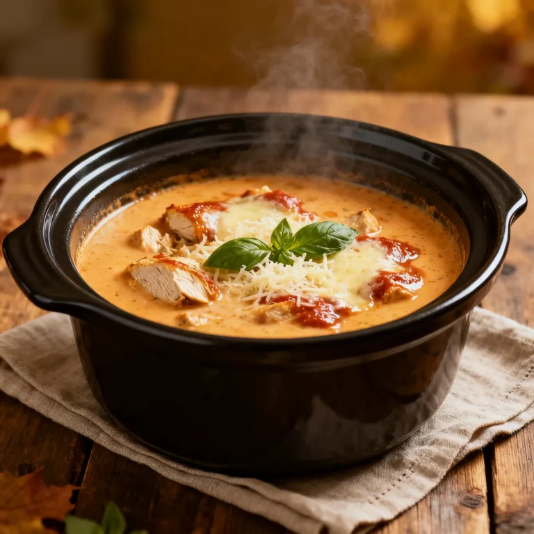 Cozy Crock Pot Creamy Chicken Parmesan Soup Recipe for Fall