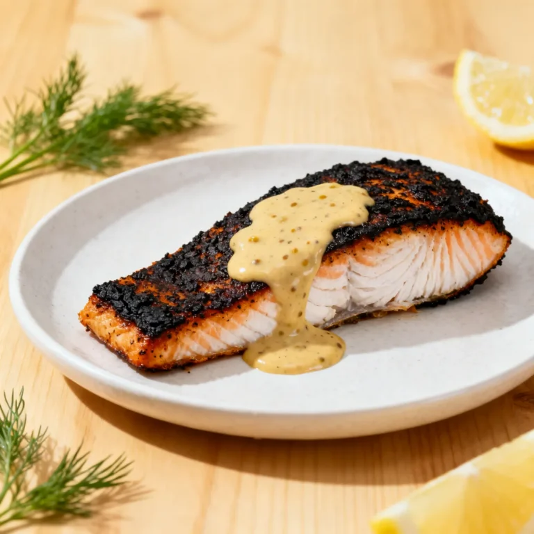 Easy Blackened Salmon with Creamy Dijon Sauce