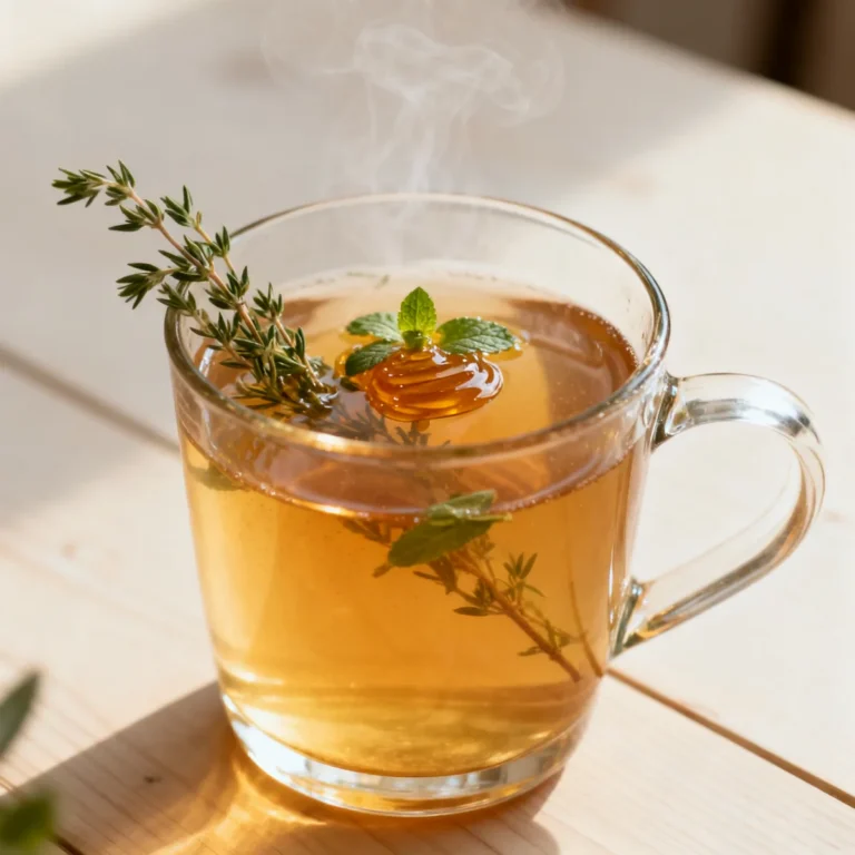 Homemade Cinnamon Sore Throat Tea with Honey and Herbs