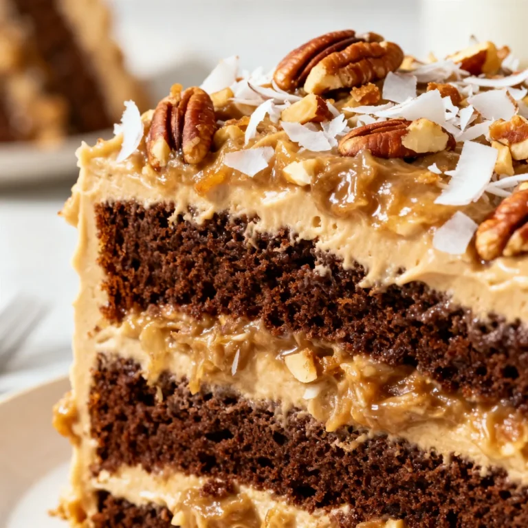 Best German Chocolate Cake with Rich Coconut Pecan Frosting