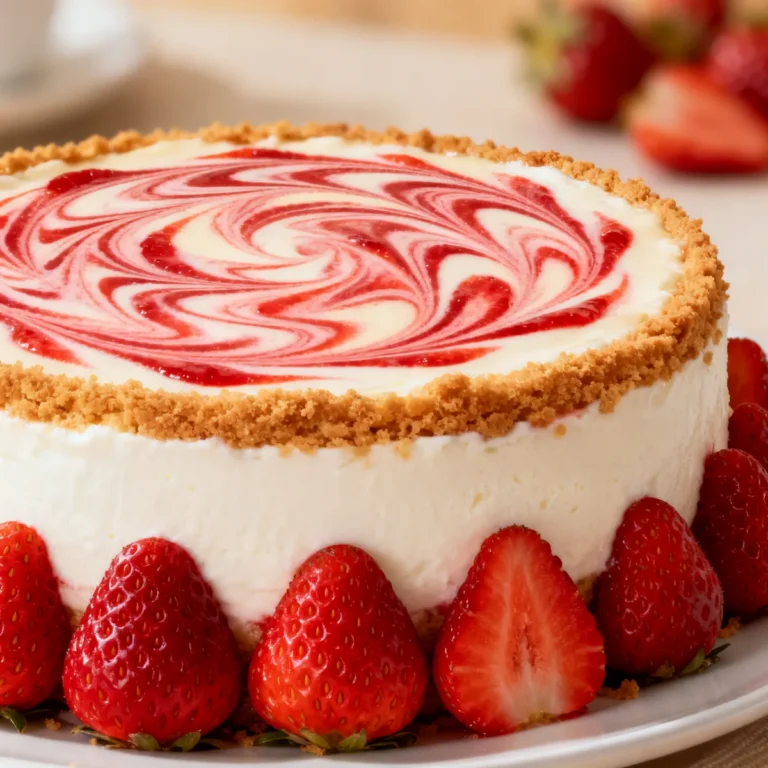 Best Strawberry Swirl Cheesecake Recipe