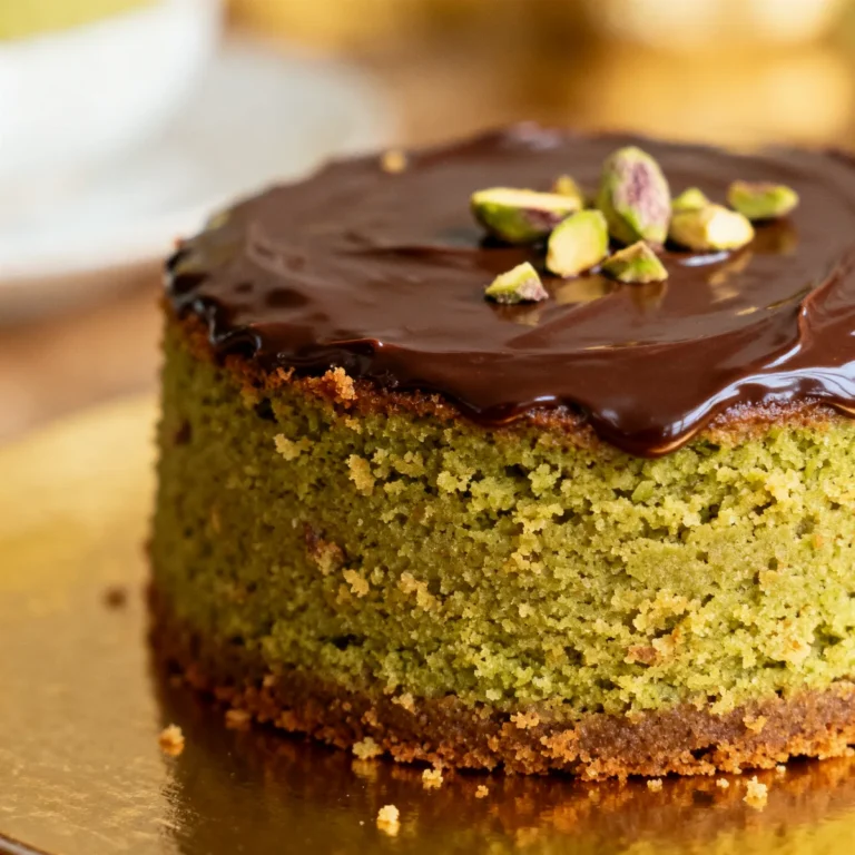 Best Flourless Pistachio Cake with Chocolate Ganache