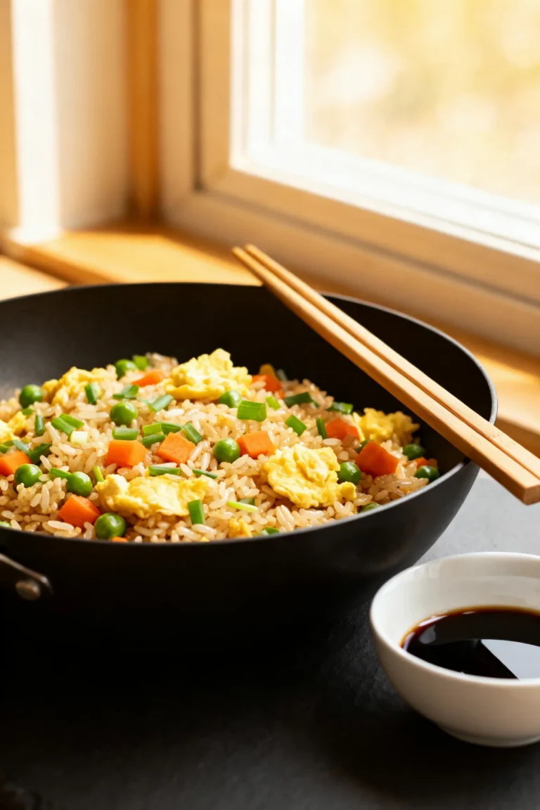 Classic Egg Fried Rice with Peas and Carrots