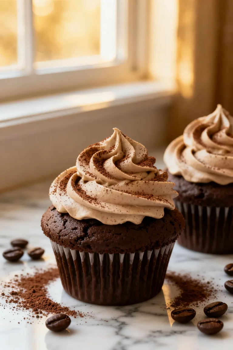 Chocolate Coffee Cupcakes with Coffee Whipped Cream