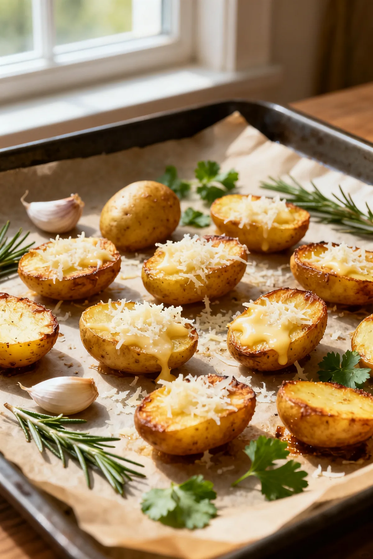 Garlic Parmesan Roasted Baby Potatoes