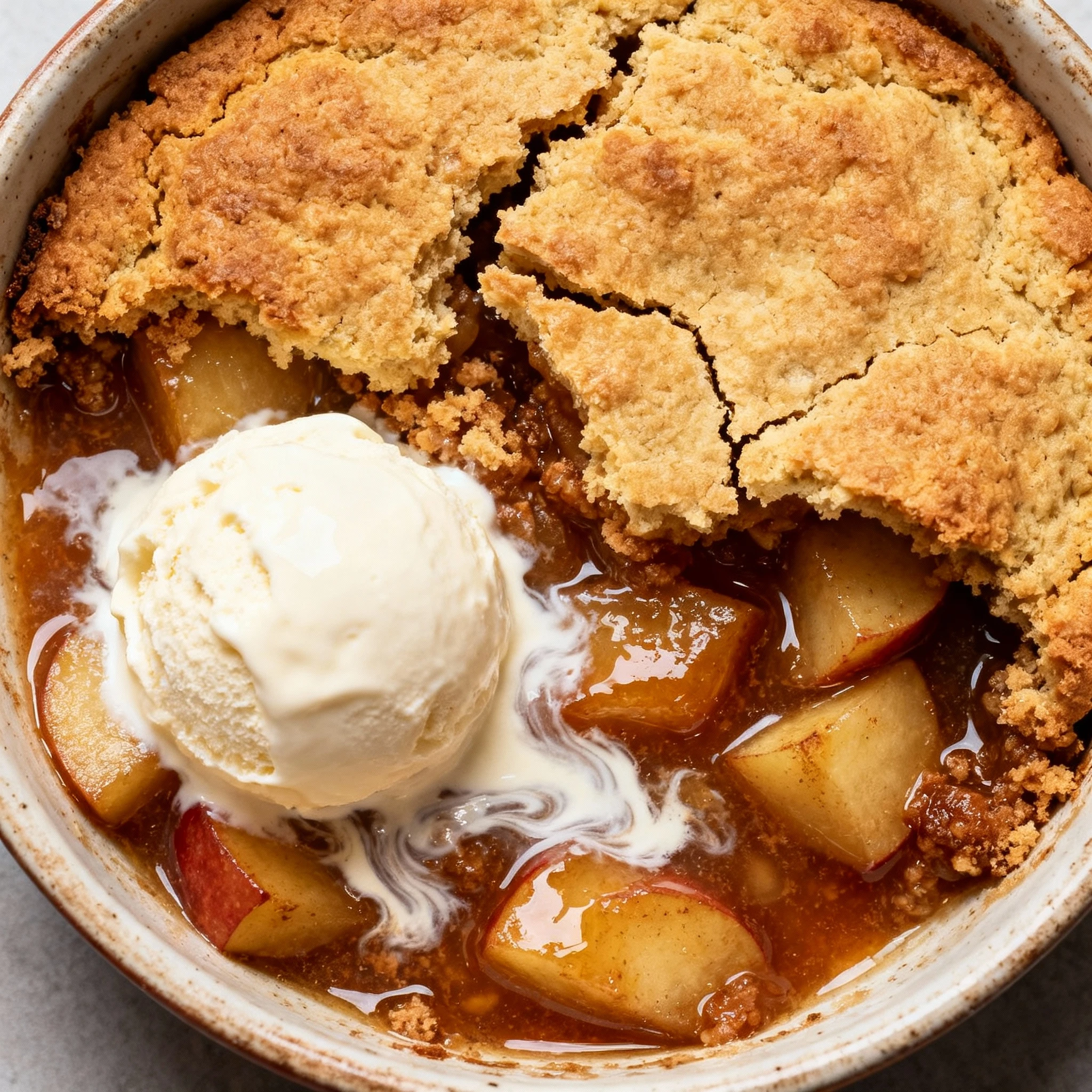 Looking for a no-fuss fall dessert? This Apple Cobbler with cake mix is quick, cozy, and perfect with a scoop of vanilla ice cream. finished