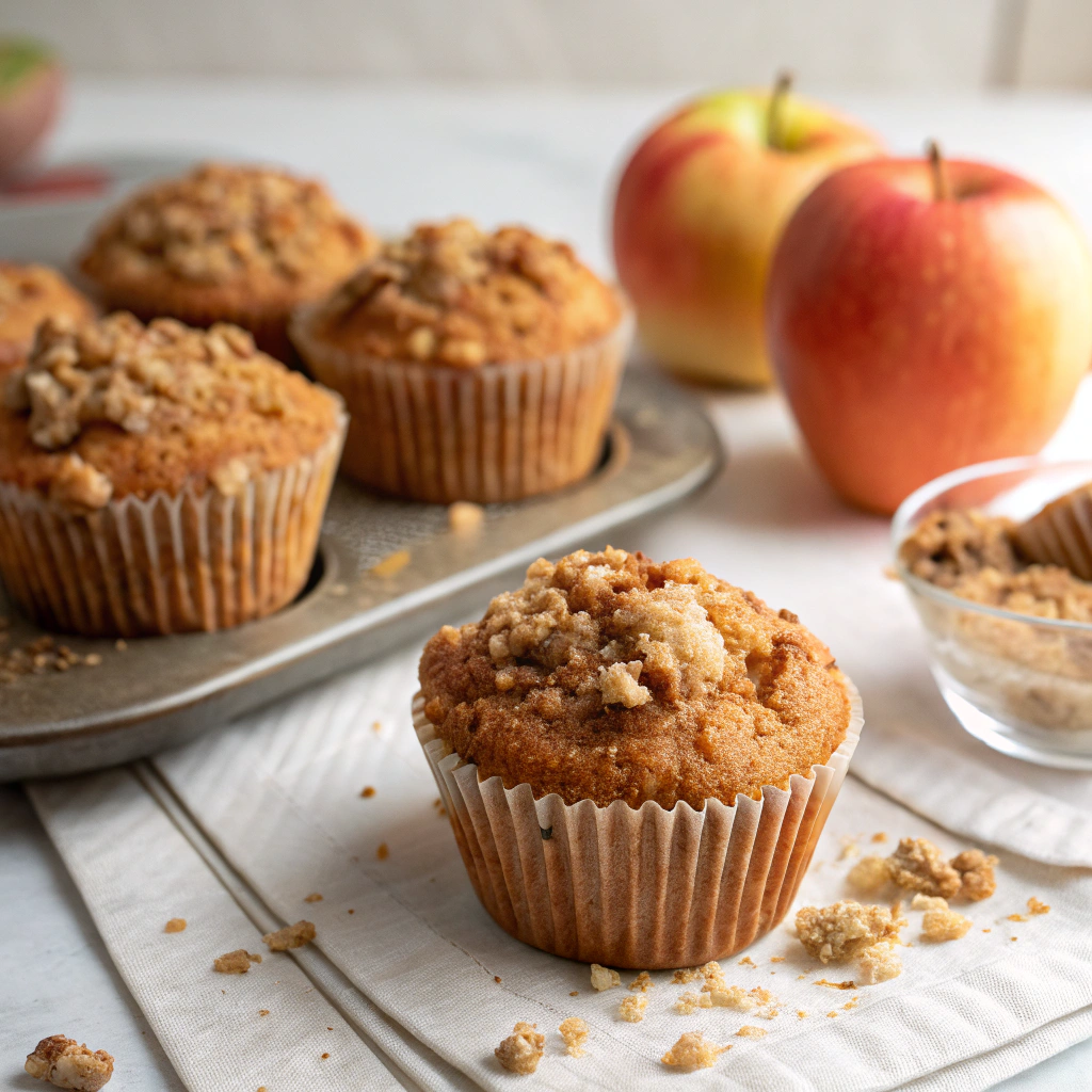 Apple Muffins with Crumb Topping finished