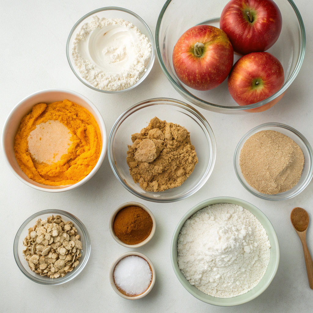 Apple Pumpkin Streusel Muffins ingredients