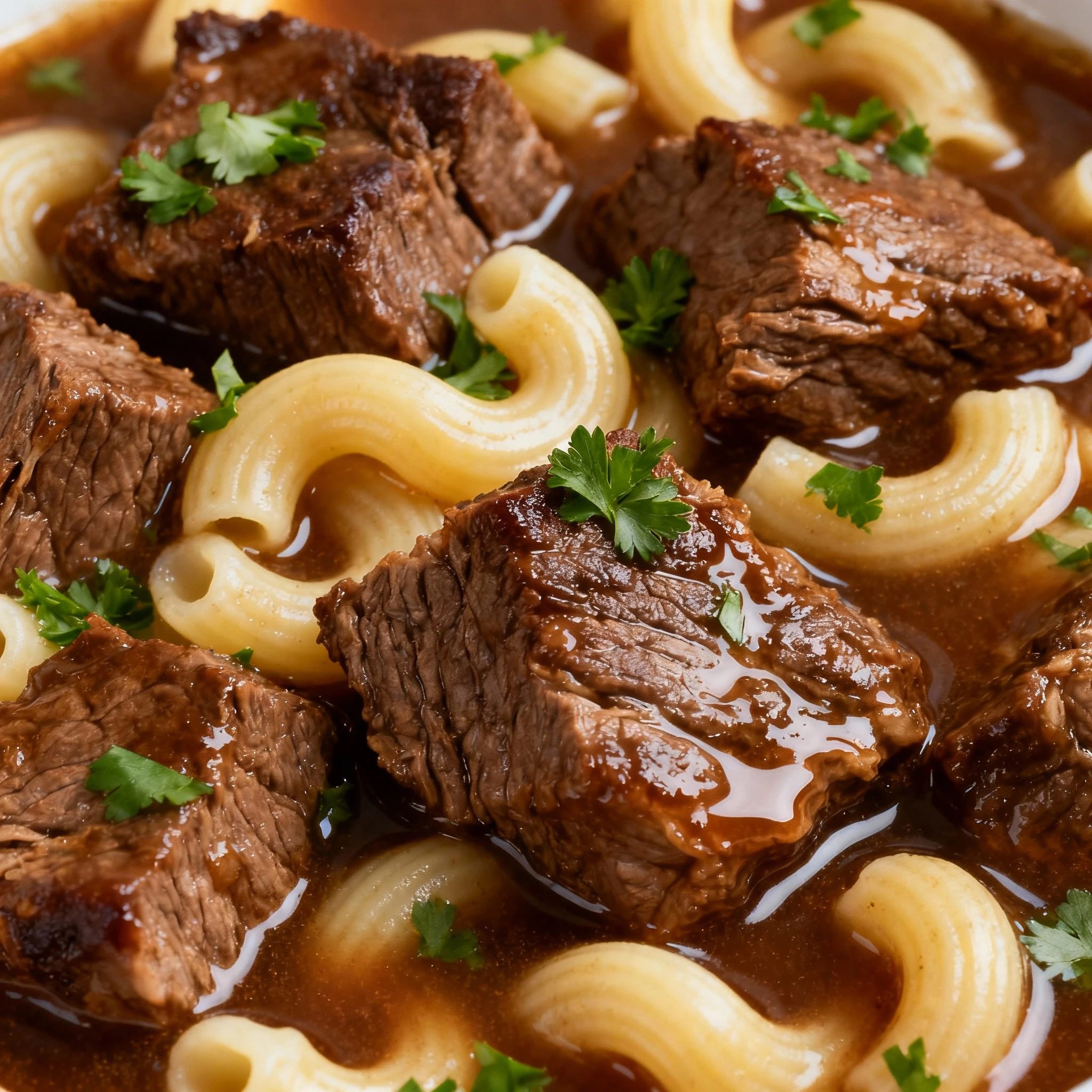 Beef and Macaroni Soup finished