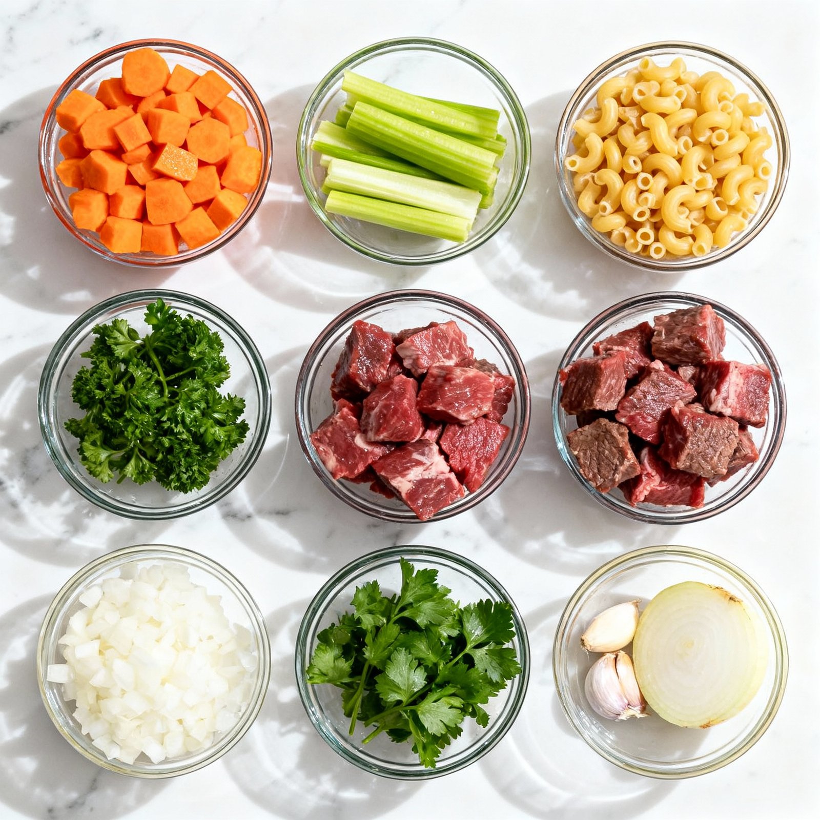Beef and Macaroni Soup ingredients