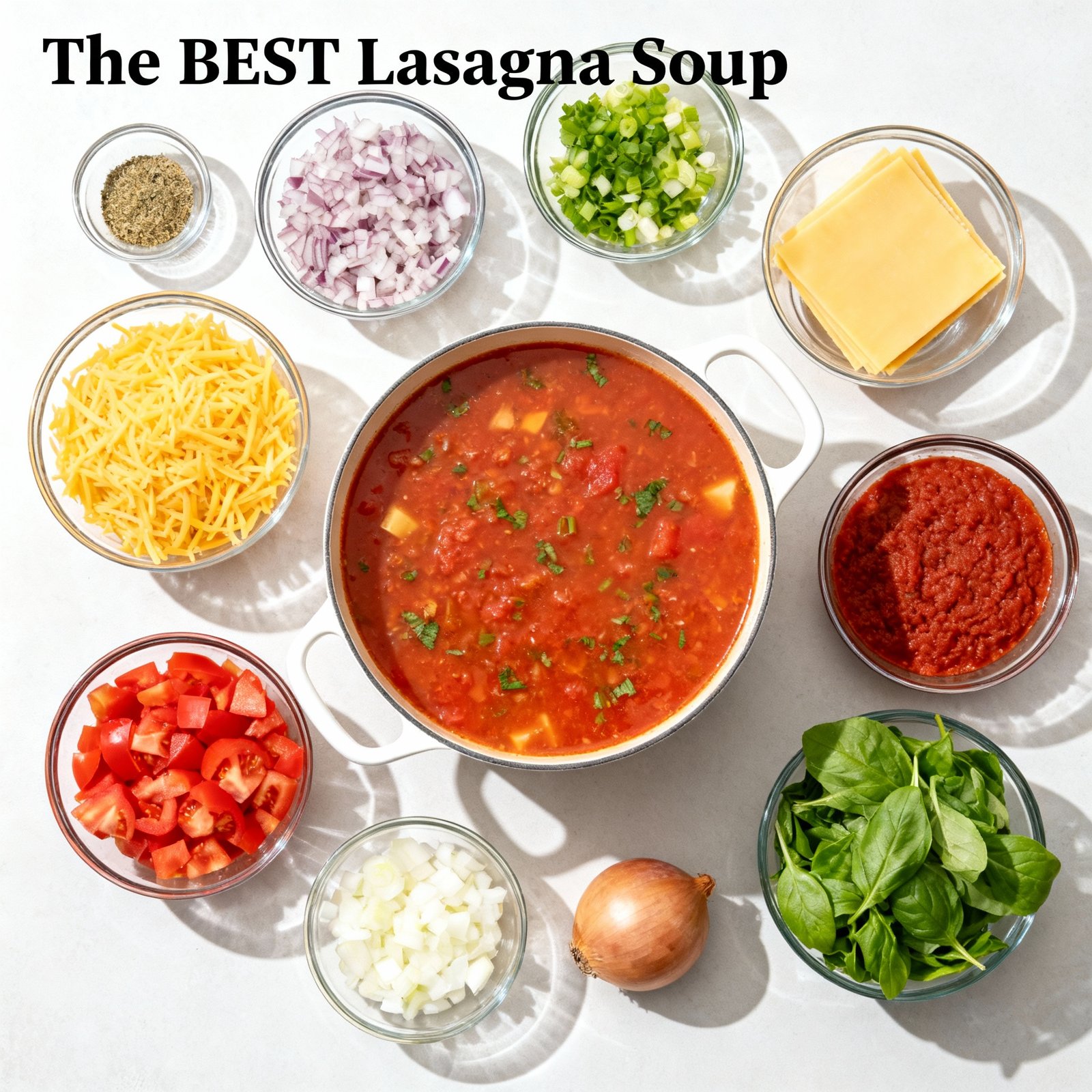 The BEST Lasagna Soup ingredients