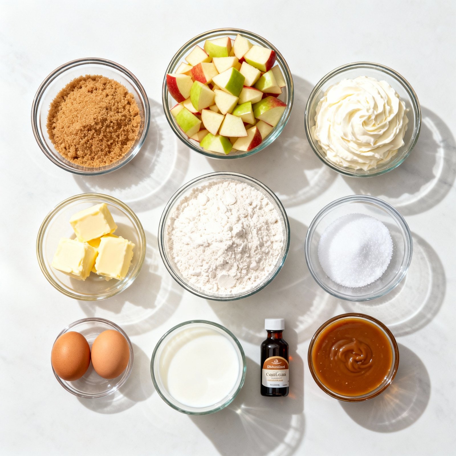 Caramel Apple Cupcakes with caramel frosting ingredients