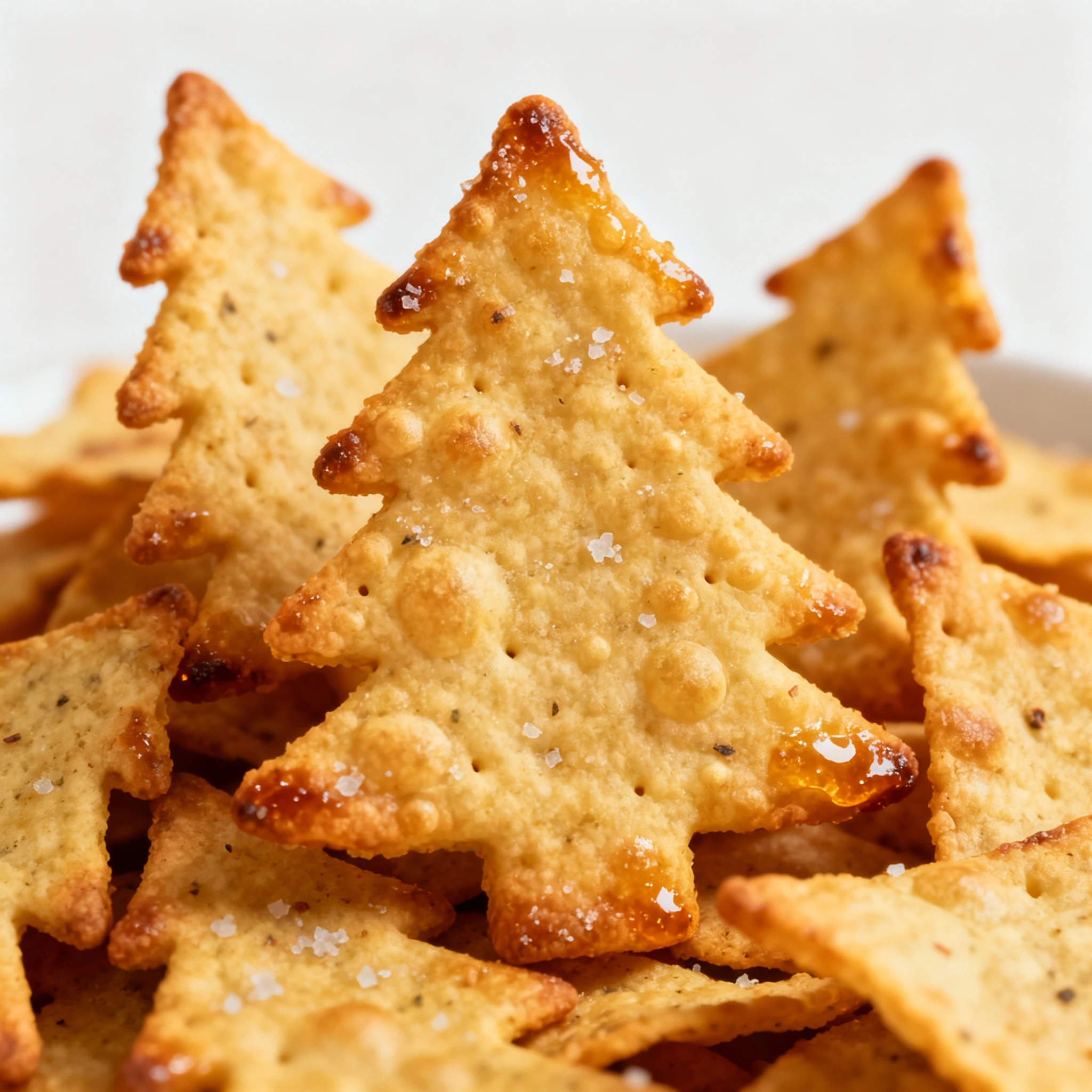 How to Make Crunchy Christmas Tree Tortilla chips for the holidays finished