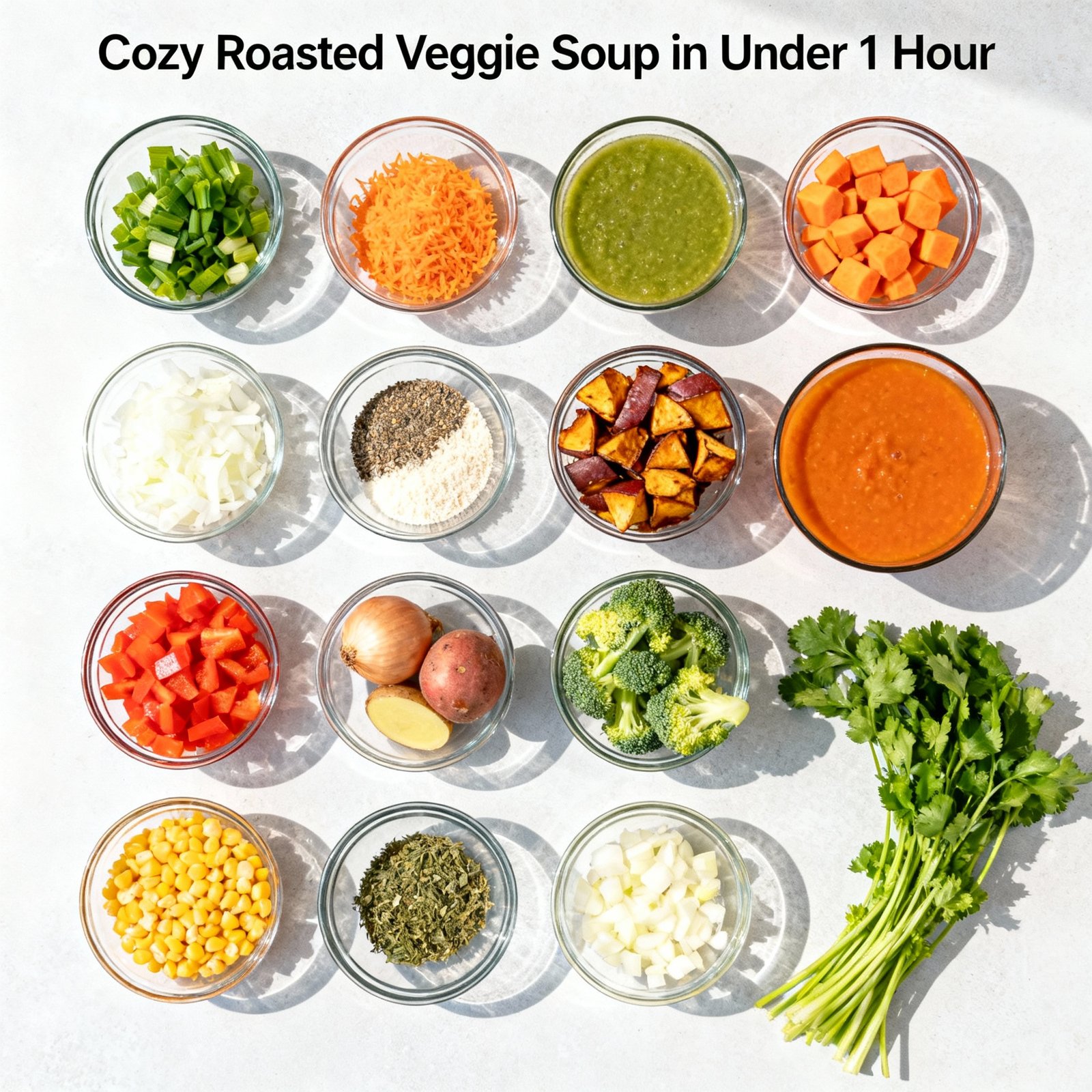 Cozy Roasted Veggie Soup in Under 1 Hour ingredients