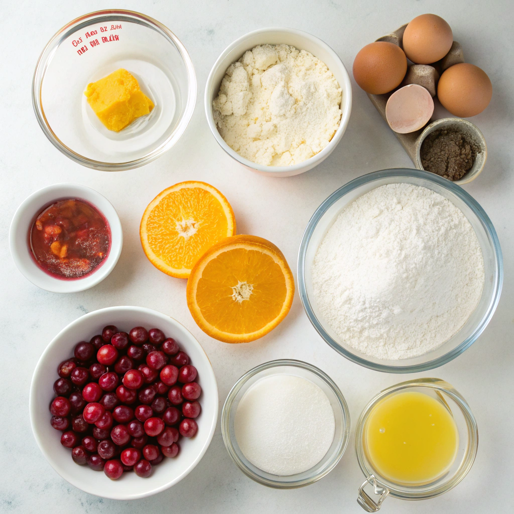 Cranberry Orange Muffins ingredients