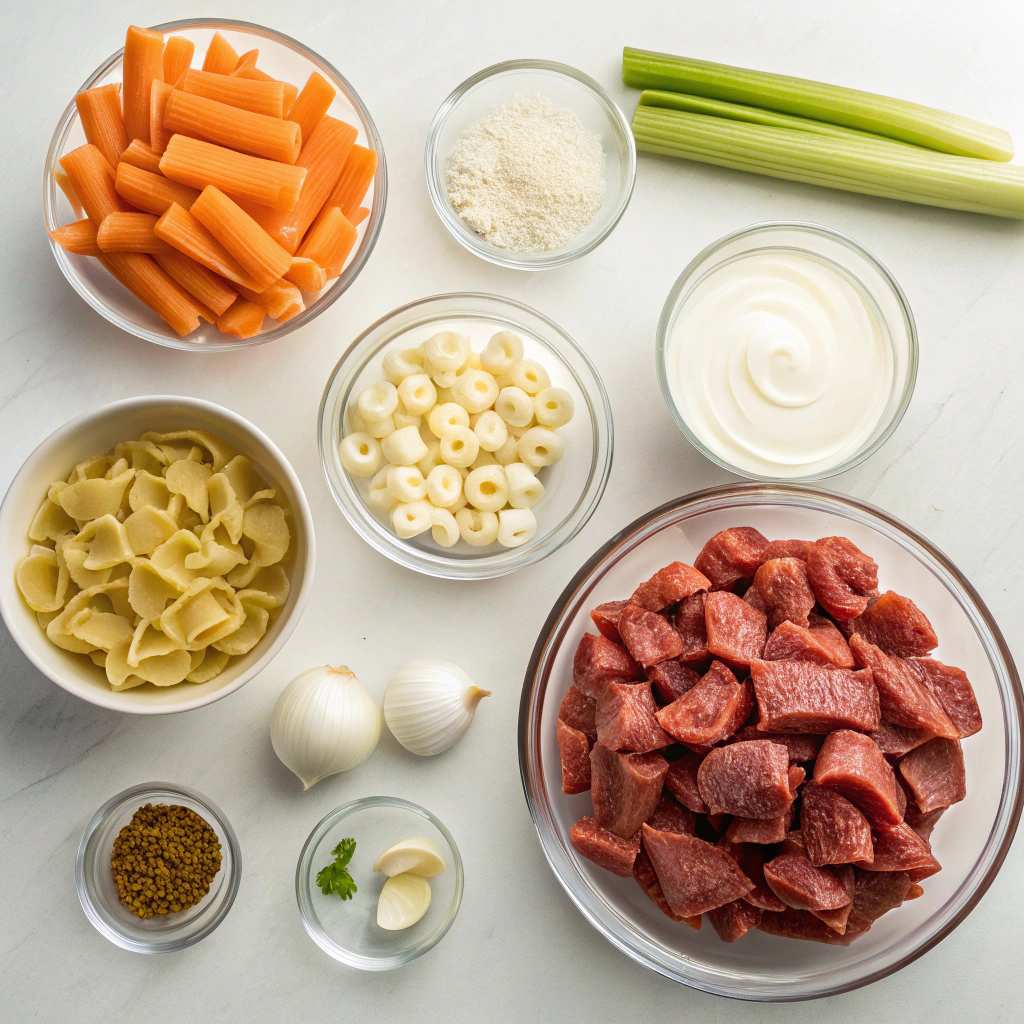 You Should Make Creamy Beef and Shells for Dinner Tonight ingredients