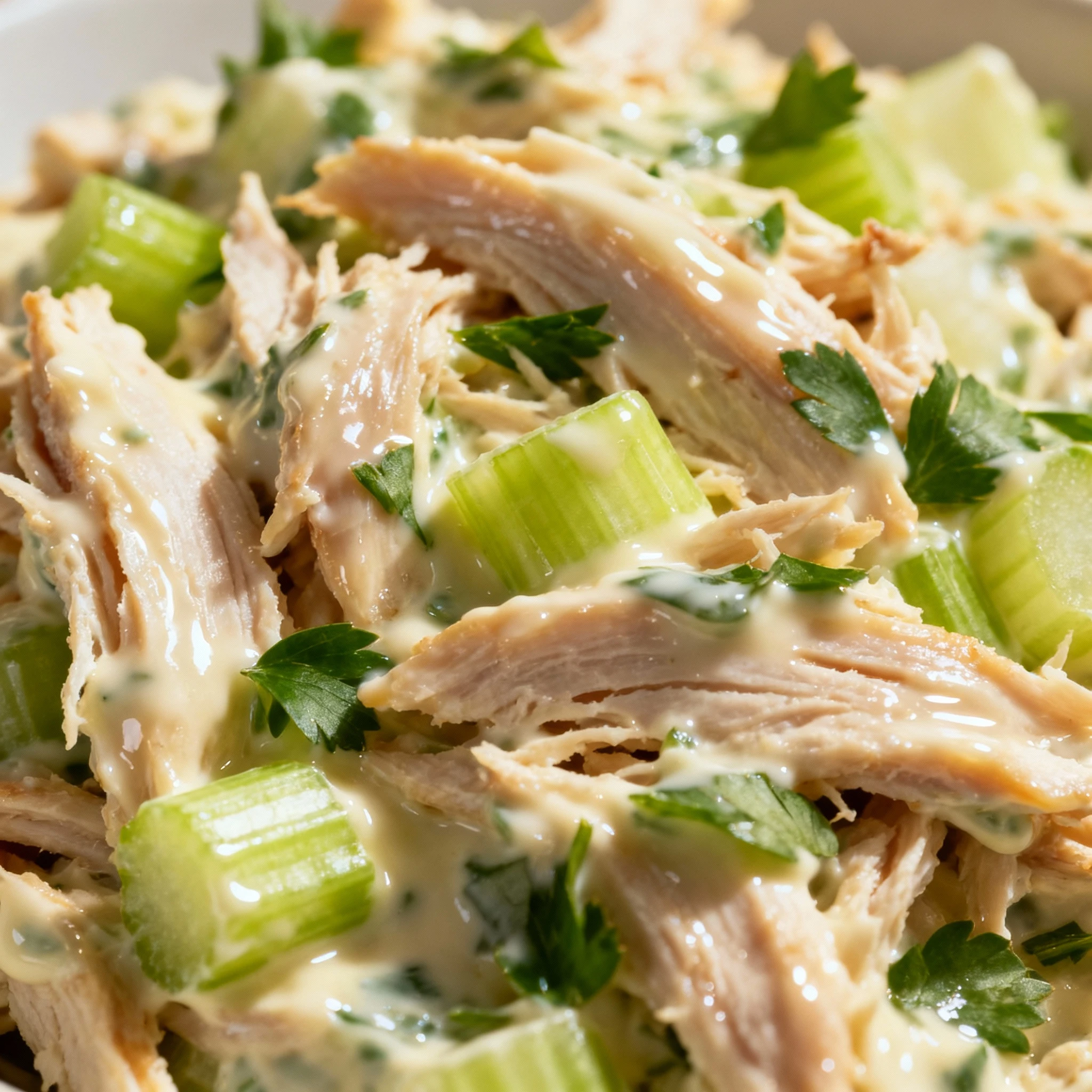 Recipe Title: From busy weekdays to easy weekend lunches, this Chicken Salad is creamy, crunchy, and always a hit finished