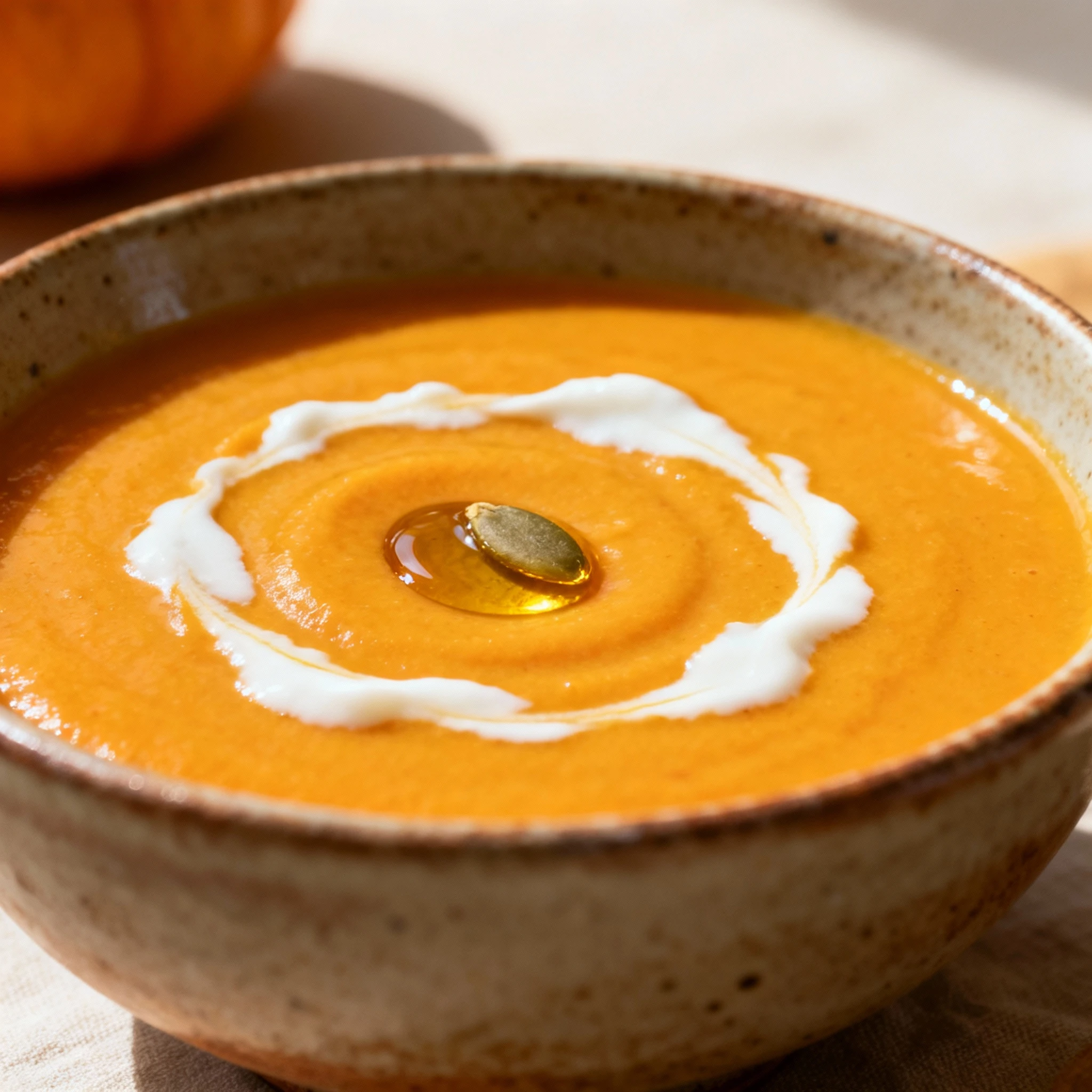 Creamy Pumpkin Soup with a Twist – Fall Favorite! finished