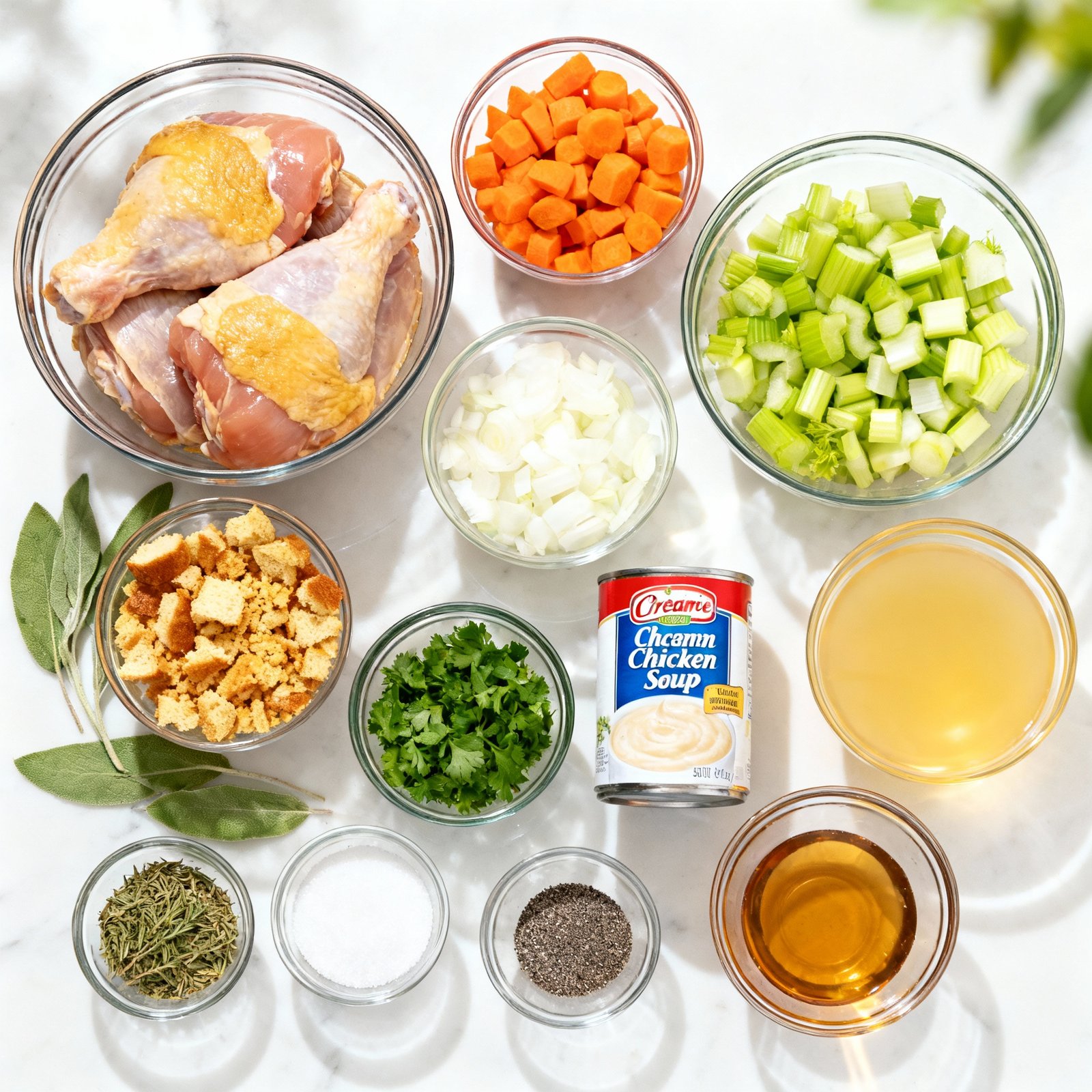 Crock Pot Chicken and Stuffing ingredients
