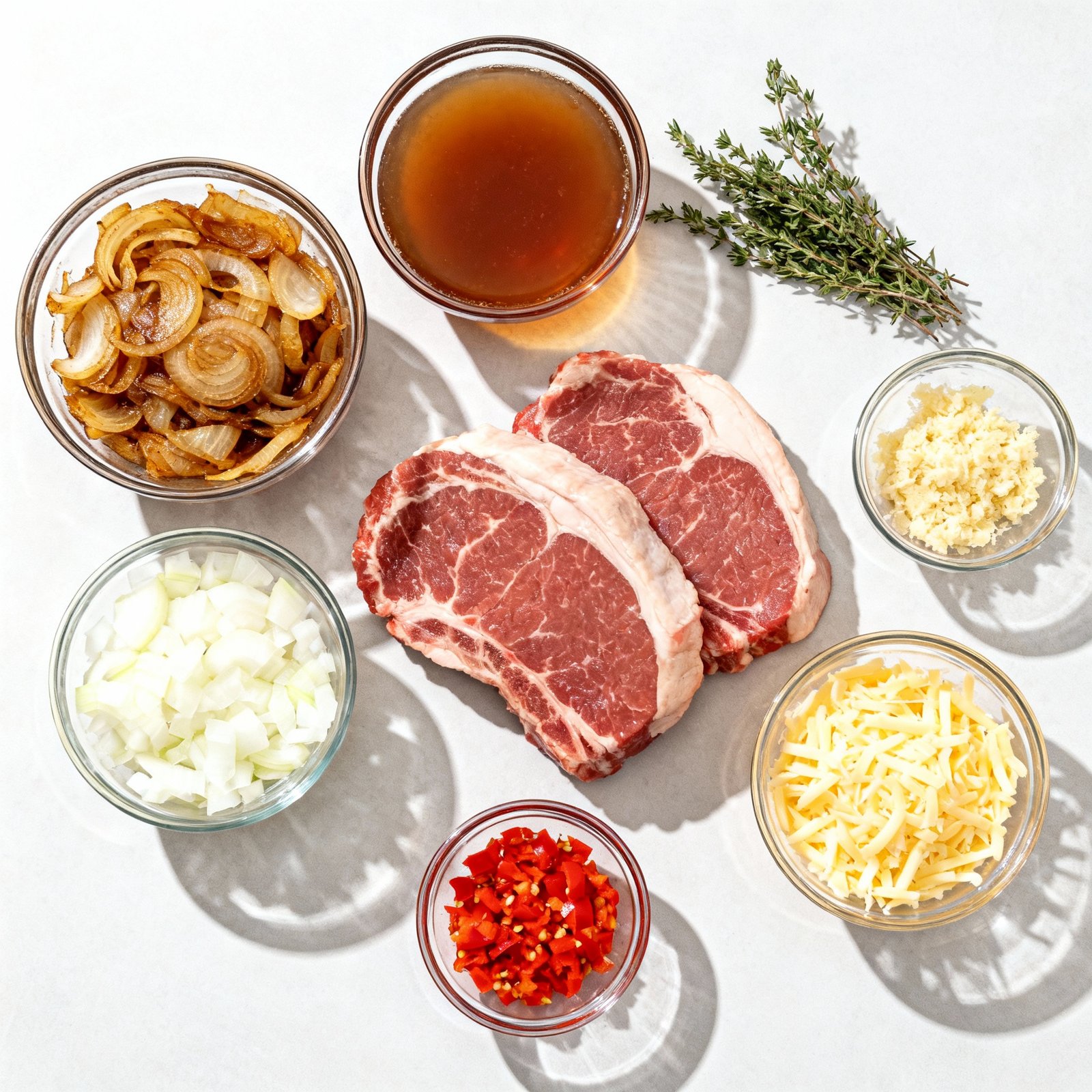 These French Onion Pork Chops have all the flavors of a French Onion soup with the added bonus of tender, juicy pork chops ingredients
