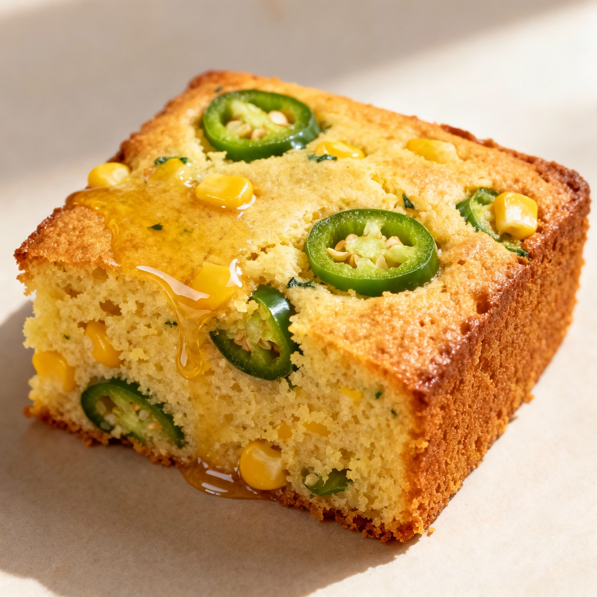 This mouthwatering Jalapeño Cornbread is tender, moist and delivers bold flavors with just the right balance of sweet and heat Delicious paired with chili or soup finished