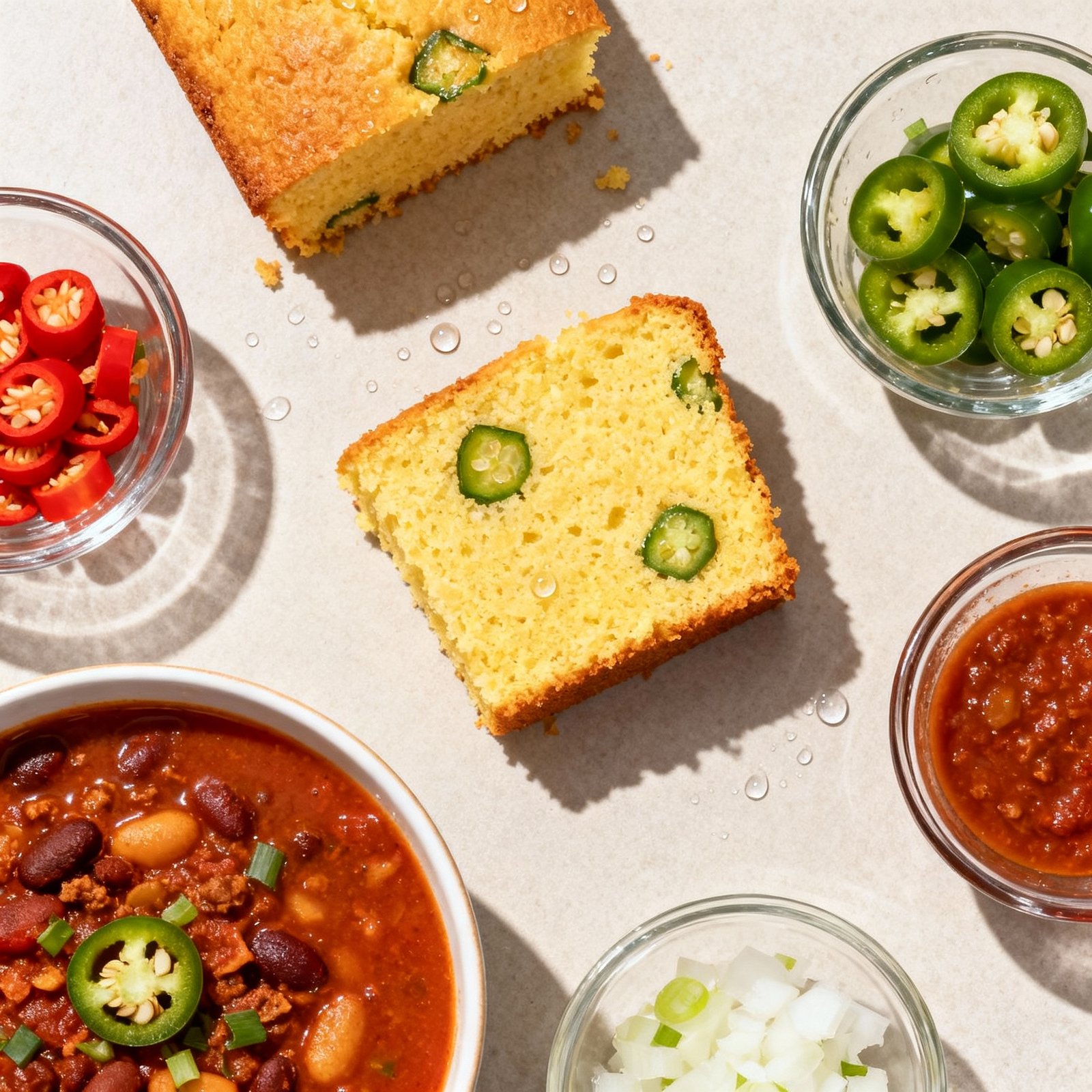 This mouthwatering Jalapeño Cornbread is tender, moist and delivers bold flavors with just the right balance of sweet and heat Delicious paired with chili or soup ingredients