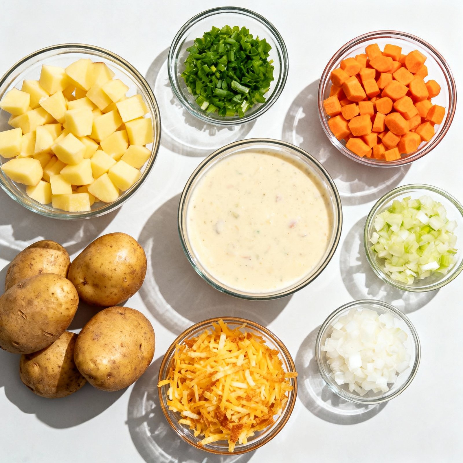 Loaded Baked Potato Chowder ingredients