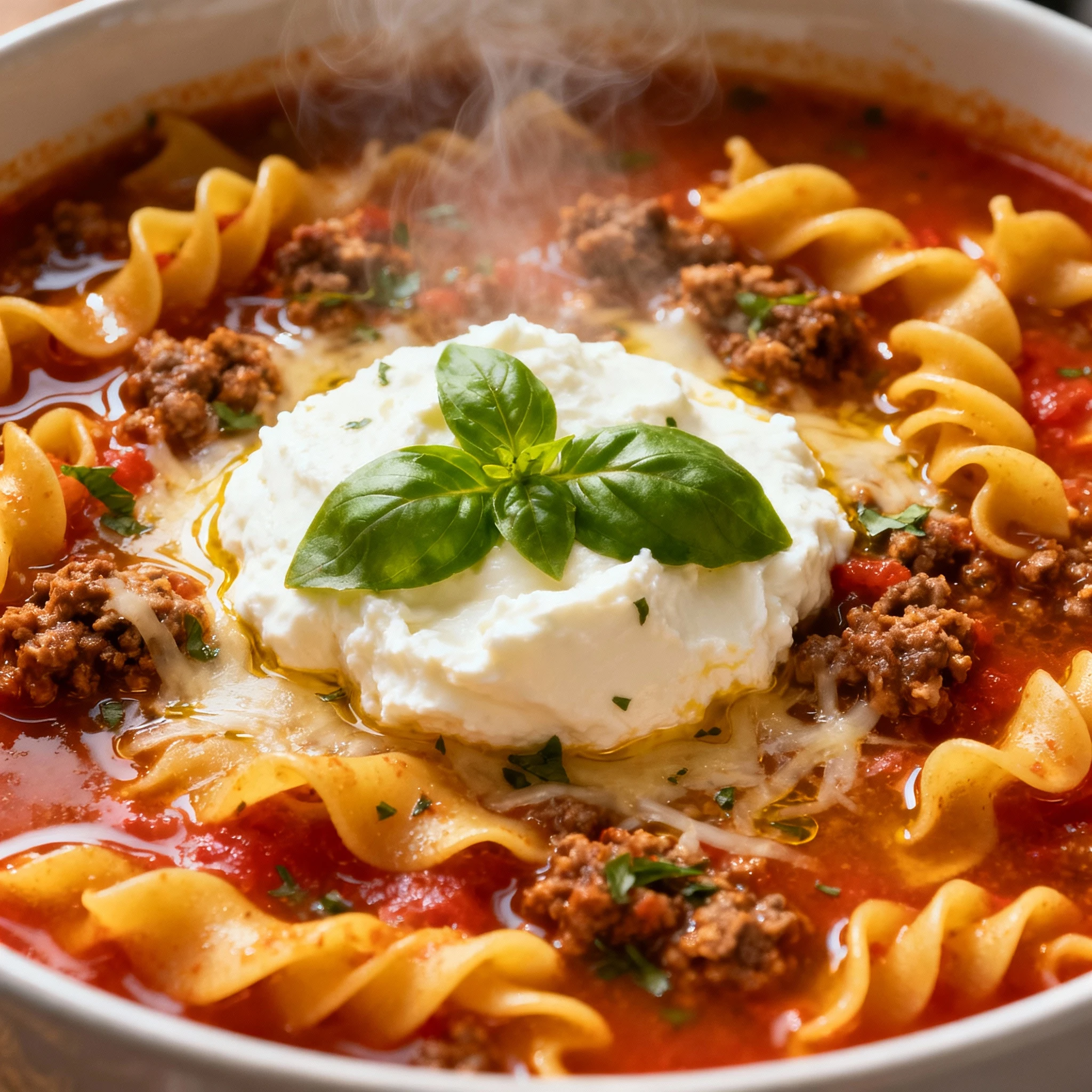 Cozy, One-Pot Lasagna Soup with Ricotta Cheese - Well Seasoned Studio finished