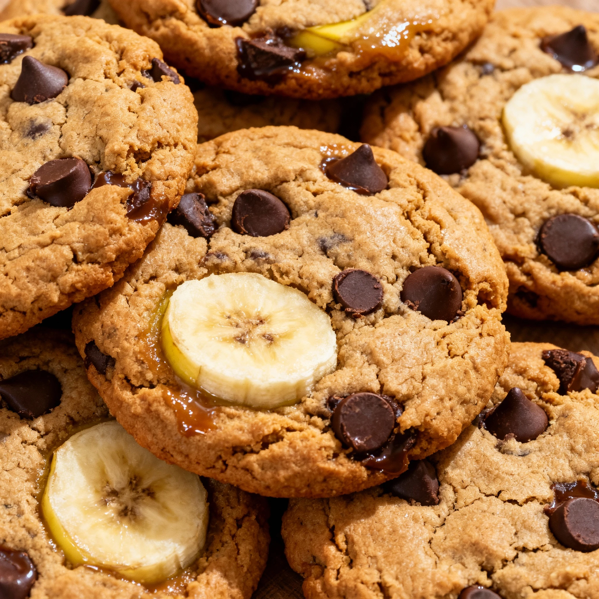 The best way to use up those ripe bananas? These delicious Peanut Butter Banana Chocolate Chip Cookies finished