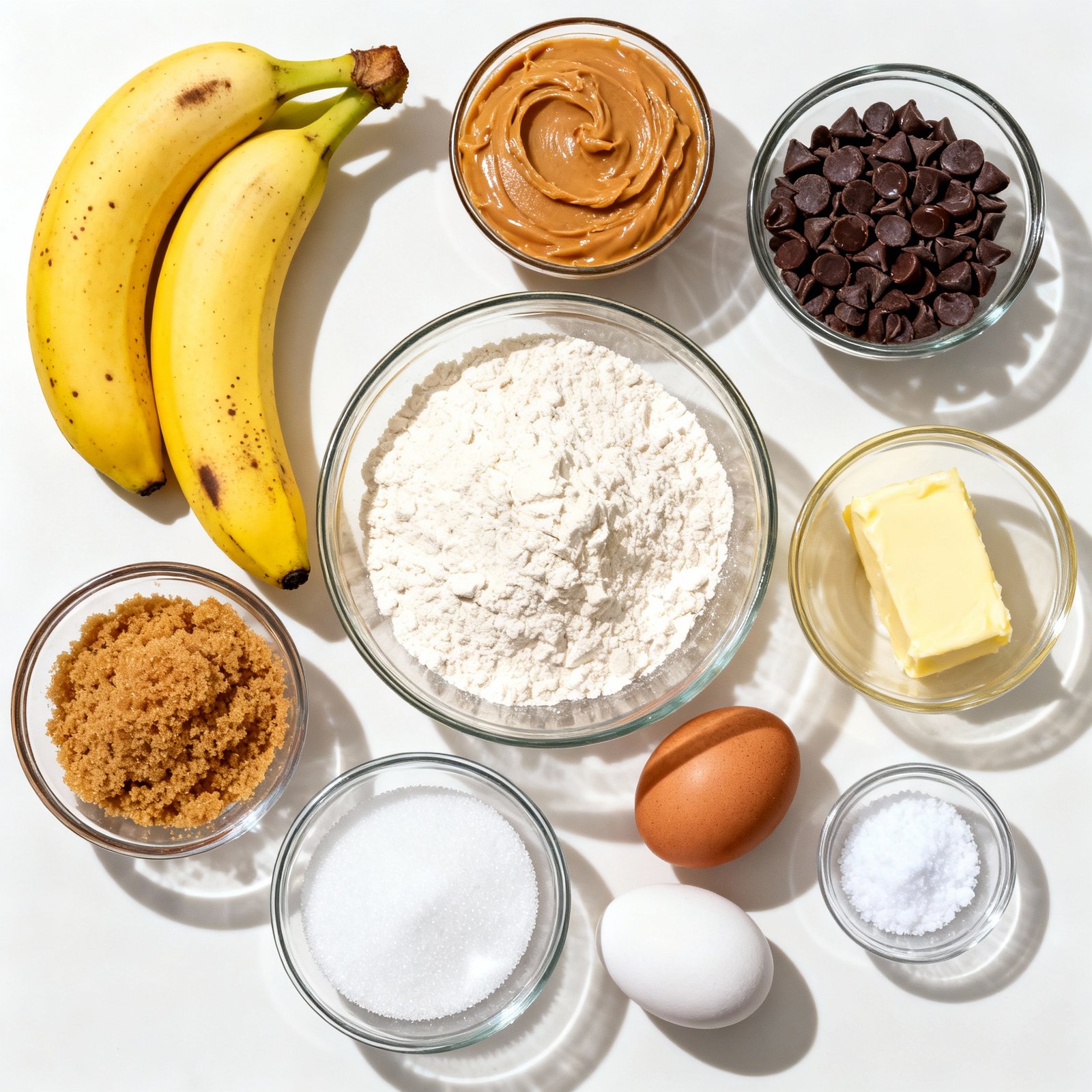 The best way to use up those ripe bananas? These delicious Peanut Butter Banana Chocolate Chip Cookies ingredients