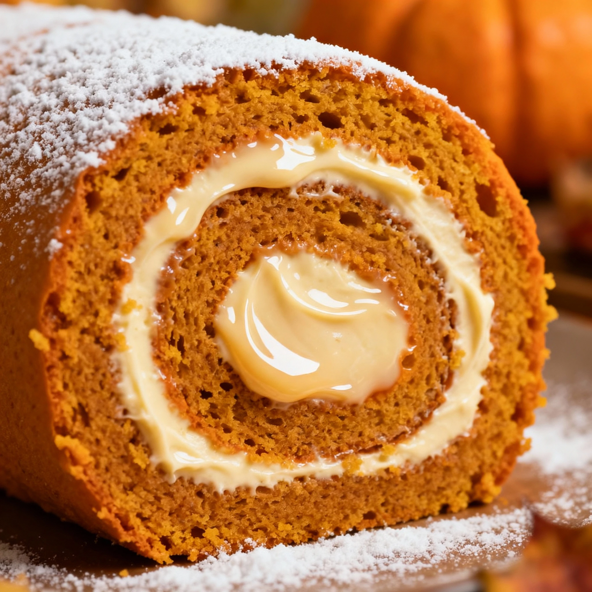 This Pumpkin Roll is fall dessert perfection finished