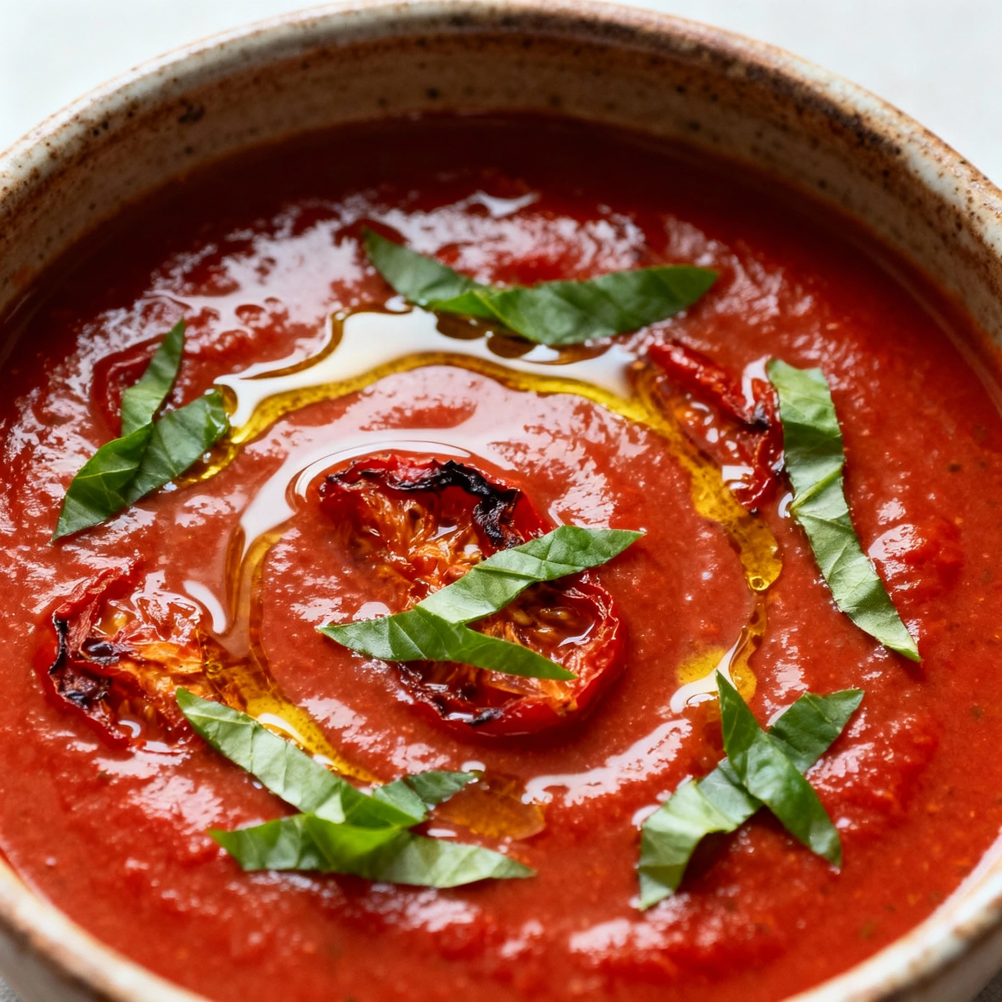 Roasted Tomato Basil Soup finished